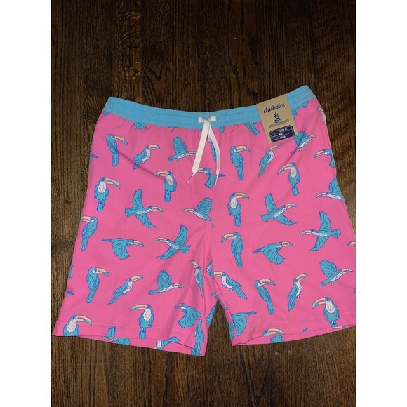 Chubbies Youth XL Swim Trunks Pink Toucan Boys Mesh Lined Shorts NWT Shorts - Picture 8 of 8